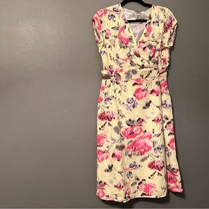 EUC Modbe Sz Large Yellow Floral Babydoll Dress!
